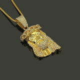 30 Pieces) Gold Plated Alloy Jesus Pendant Men Hip-hop Rhinestone