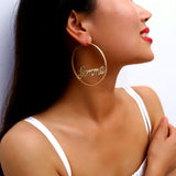 Wholesale Unique Hollow Letter Design MetalHoop Earrings gold 10 twenty 2