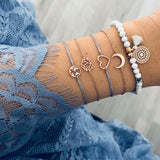 30 Pieces) Lotus World Map Tassel Beaded Bracelet Set