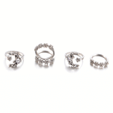 30 Pieces) Vintage Inlaid Drill Star Moon Pattern Ring Set