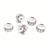30 Pieces) Vintage Inlaid Drill Star Moon Pattern Ring Set