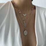 30 Pieces) Unique Butterfly Snake Portrait Pendant Multilayer Necklace