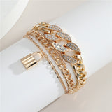 30 Set's) Three-layer Lock Pendant Metal Bracelet-10 TWENTY 2 RETAIL©