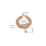 30 Set's) Three-layer Lock Pendant Metal Bracelet-10 TWENTY 2 RETAIL©