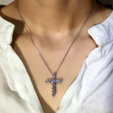 30 Pieces) Rhinestone Decor Cross Pendant Necklace