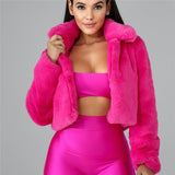 30 Pieces) Lapel Neck Solid Color Plush Coat
