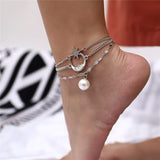 Wholesale Women Minimalist Moon And Star Design Chain Anklet 10 twenty 2
