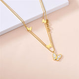 Wholesale Women Minimalist Butterfly Design Multilayer Chain 10 twenty 2