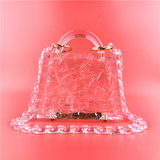 24 Pieces) Wholesale Women Transparent Ice Crack Chain Acrylic Evening Bag